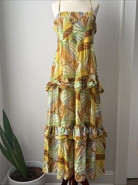 mare mare halter corset fit & flare jacquard maxi dress Mare Mare Halter Corset Fit & Flare Jacquard Maxi Dress